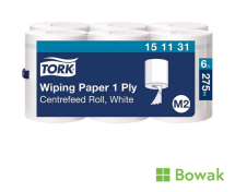 Tork Centrefeed Wiper Roll White M2 1ply