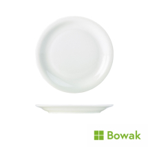 Genware Porcelain Narrow Rim Plate 22cm/8.5inch White