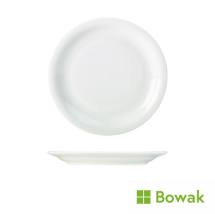 Genware Porcelain Narrow Rim Plate 24cm/9.25inch White