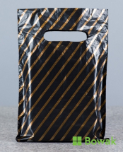 Plastic Carrier Black & Gold  7.5inchx10inch